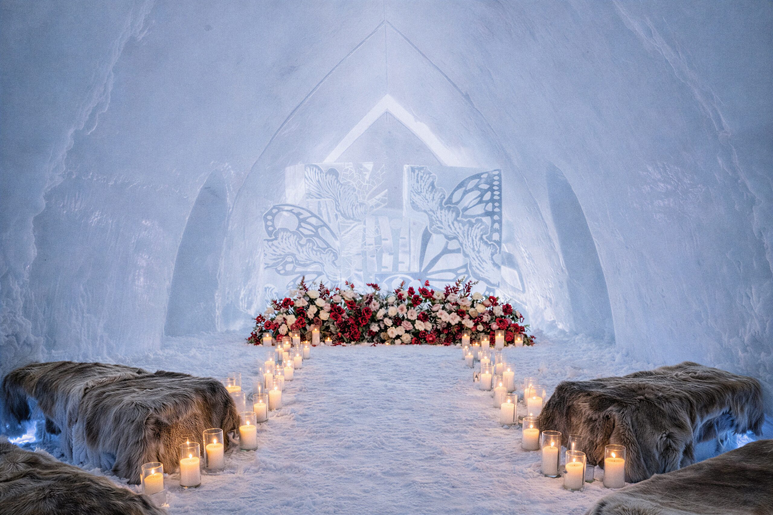 Ice Chapel Proposal Arctic SnowHotel & Glass Igloos