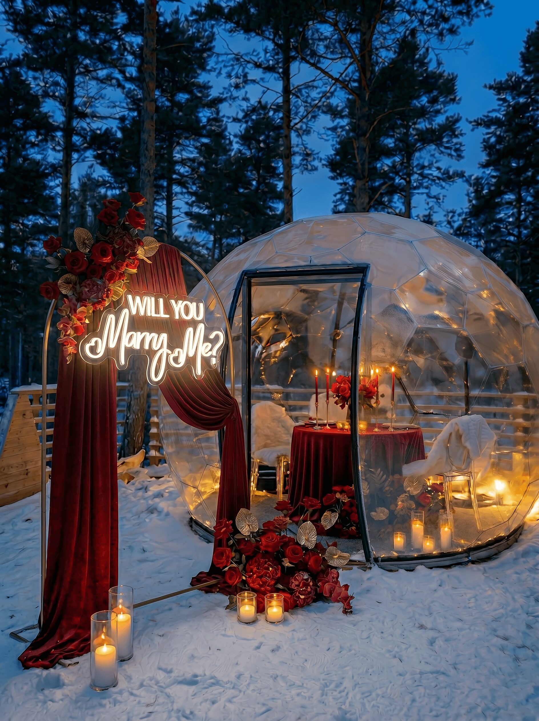 Proposal package with dome dinner