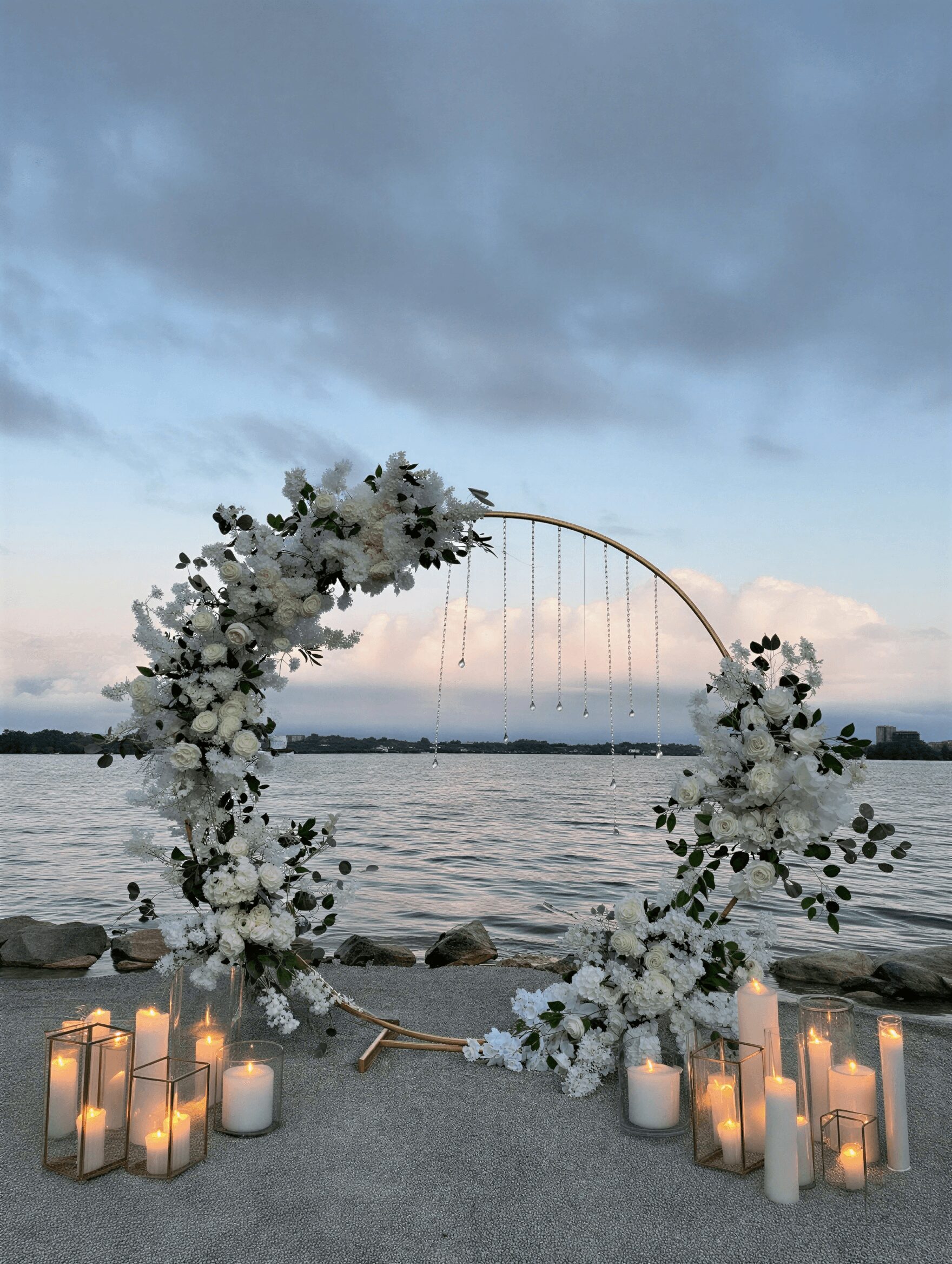 Wedding Round arch with candles Rovaniemi Weddings Finland and Nordics